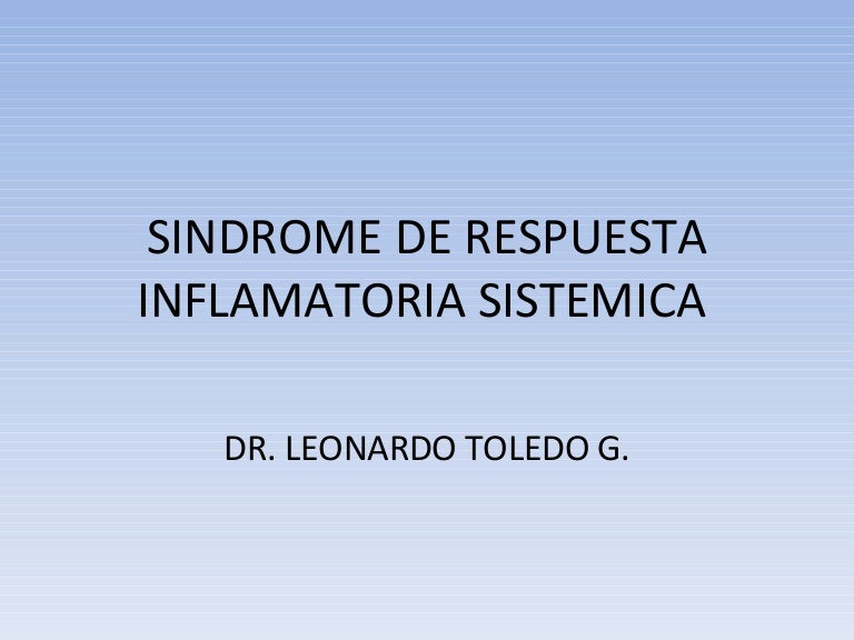 Sindrome De Respuesta Inflamatoria Sistemica Pdf